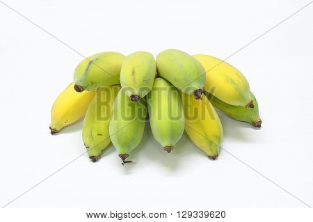 One ripe pisang awak comb. On white background.
