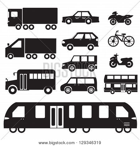 Flat Cars Concept Set Icon Pictogram Illustration Design. Tampla