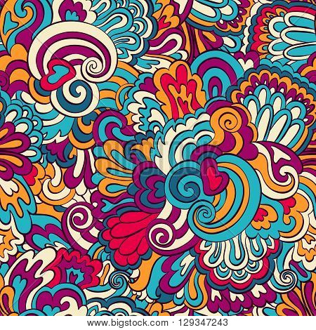 Hand painted watercolor vector flowerseamless pattern background
