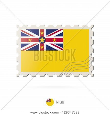 Postage Stamp With The Image Of Niue Flag.