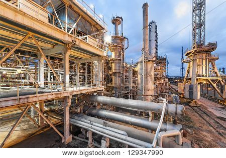 Chemical plant for production of ammonia and nitrogen fertilization on night time.