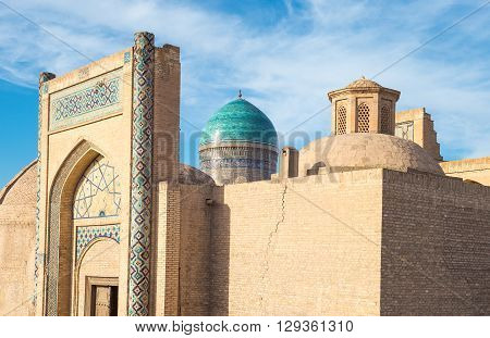Uzbekistan Bukhara the side entrance of the Mir-i-Arab madrassah