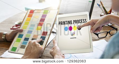 Printing Process Offset Ink Color Industry Media Concept