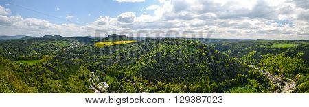 Landmark from fortress Koenigstein, Saxony Swiss nature