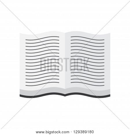 Open book icon in flat design style vector illustration