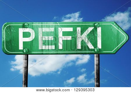 Pefki, 3D rendering, a vintage green direction sign