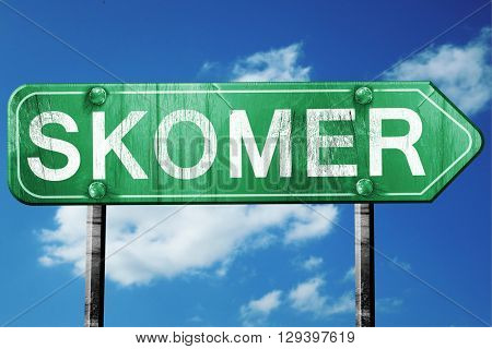 Skomer, 3D rendering, a vintage green direction sign