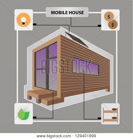 mobile house vector style  modern  design ergonomic architect