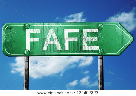Fafe, 3D rendering, a vintage green direction sign
