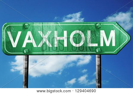 Vaxholm, 3D rendering, a vintage green direction sign