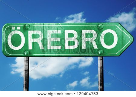 Orebro, 3D rendering, a vintage green direction sign