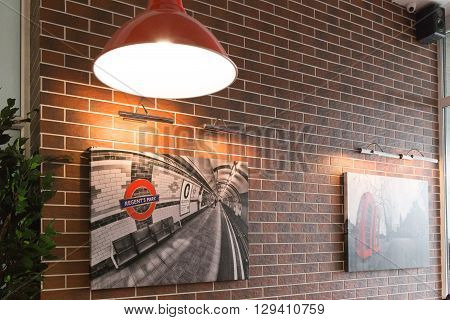 Gomel, Belarus - 31 July, 2015: Fast-food Chain Burger Master, Railway Station Square 1,