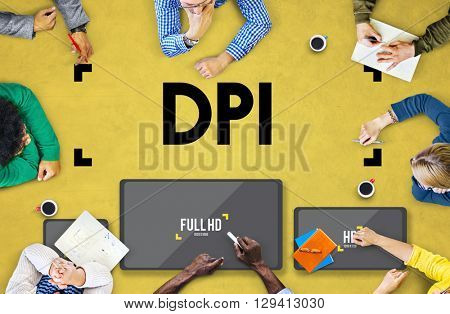 Dots Per Inch Resolution Pixel Monitor Digital Art Concept