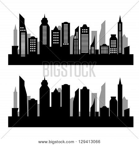 Skycrapers. City skyline. City vector illustration on white background