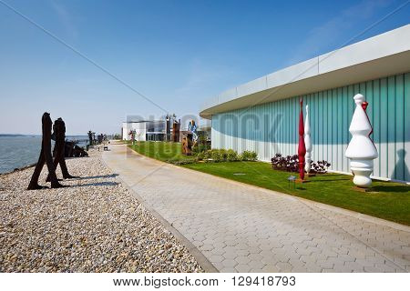 BRATISLAVA, SLOVAKIA - MAY 05, 2016: Danubiana museum of modern art by the river Danube in Bratislava, Slovakia on May 05, 2016.