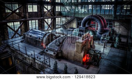 Istanbul, Turkey, March 2, 2013: Santral istanbul, electric Generator in Istanbul.These are the first equipment used to produce energy for Istanbul in Ottoman era.