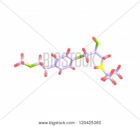 Metoprolol is a selective beta receptor blocker medication. It is used to treatment high blood pressure chest pain due to poor blood flow to the heart. 3d illustration