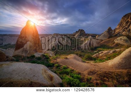 Amazing sunrise in Cappadocia, Turkey
