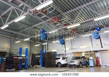 Gomel, Belarus - June 3, 2015: The Official Dealer Of  Nissan - Motors Autoworld, Street Khatayevich