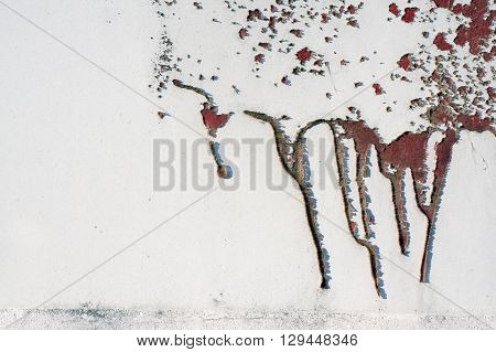 Old Dirty, Grunge,metal Fence With Runny Red Paint 14