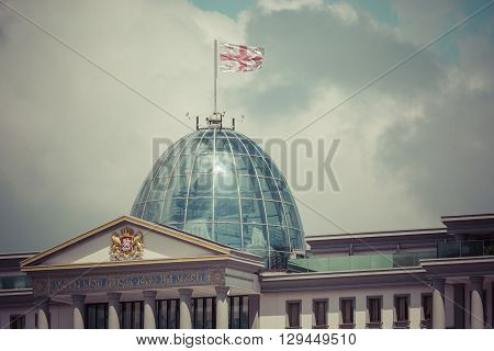 Tbilisi, Georgia - May 07: The Main Office Of The President At Sunset On May 07, 2016 In Tbilisi. Th