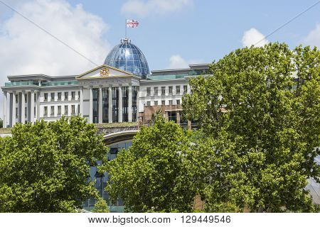 Tbilisi, Georgia - May 07: The Main Office Of The President At Sunset On May 07, 2016 In Tbilisi. Th