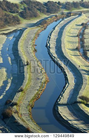 Cuckmere river East Sussex on a frosty winter's morning