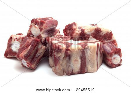 adult bovine tail pieces and cleaned ready for cooking