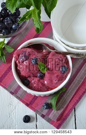 Berry ice cream fresh summer blueberry sorbet