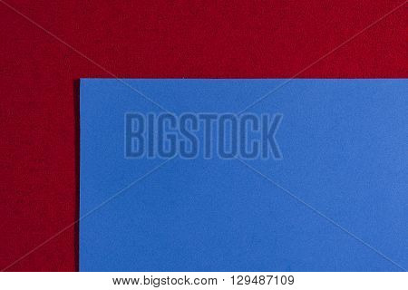 Eva foam ethylene vinyl acetate smooth blue surface on red sponge plush background