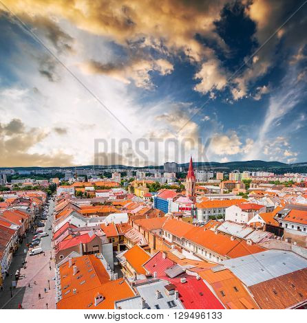 view on roofs in Kosice from St. Elisabeth cathedral