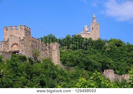 Medieval Tsarevets stronghold in the city of Veliko Tarnovo in Bulgaria in the springtime
