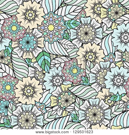 Abstract Elegance Seamless Pattern With Floral Background