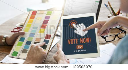 Vote Now Election Polling Political Concept