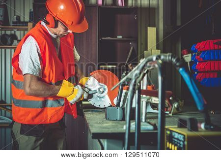 Taking Care of Construction Equipment. Stone Cutter.