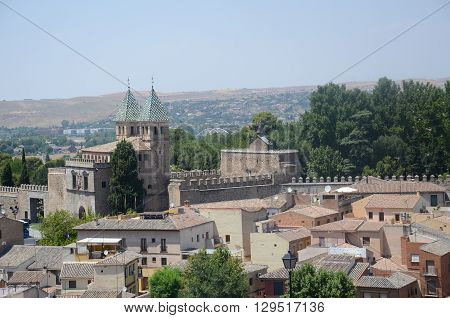 Beautiful medieval walls of Toledo, in Spain