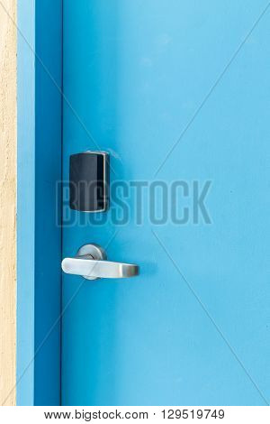 Entrance Door With Electronic Keycard Lock System