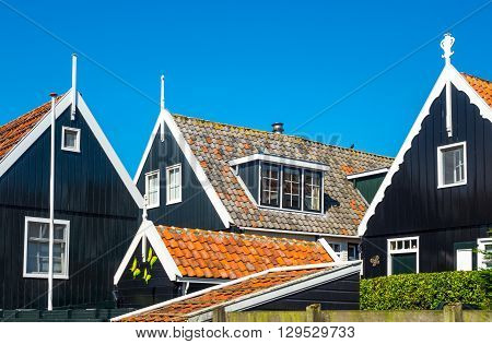 Holland Waterland district Marken view of the traditional house of the village