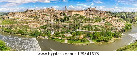 Panorama view at the Toledo city with Tajo river - Spain