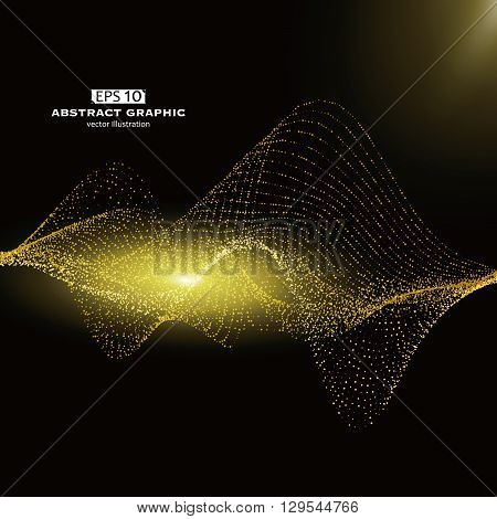 Dot pattern composed of mesh golden abstract graphics.