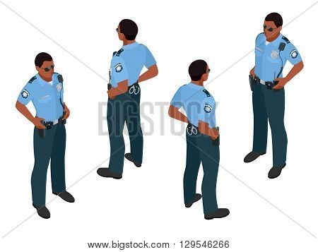 Policeman in uniform. Policeman icon. Policeman vector