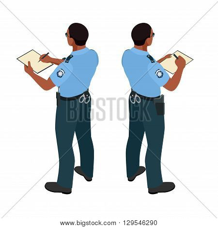 Policeman in uniform. Policeman icon. Policeman vector