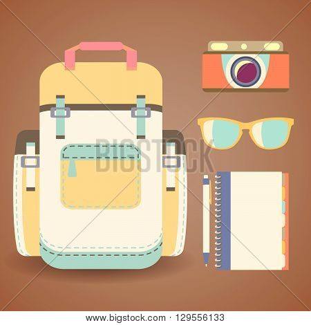 Set Of Objects In A Flat Style.
