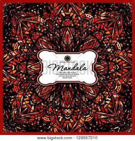 Card or invitation. Vintage decorative elements. Hand drawn background. Islam Arabic Indian ottoman motifs.