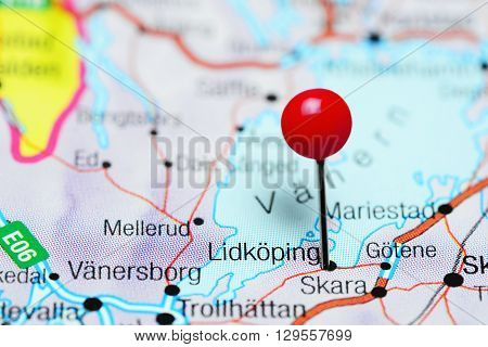 Lidkoping pinned on a map of Sweden
