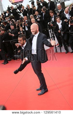  Pattaya film actors Franck Gastambide and Anouar Toubali  attend the 'Money Monster' Premiere during the 69th annual Cannes Film Festival on May 12, 2016 in Cannes, France.