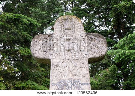 URSBERG, GERMANY - JUNE 09: Cross, cemetery in Ursberg, Germany on June 09, 2015