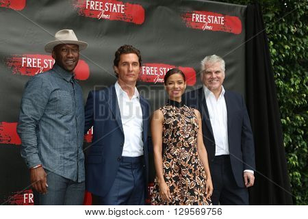 LOS ANGELES - MAY 11:  Mahershala Ali, Matthew McConaughey, Gugu Mbatha-Raw, Gary Ross at the Free State Of Jones Photocall at the Four Seasons Hotel Los Angeles on May 11, 2016 in Los Angeles, CA