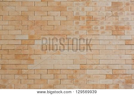 dirty brown brick wall with sharp edge brick