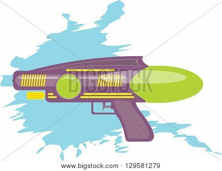 colorful water gun kids toy cartoon illustration